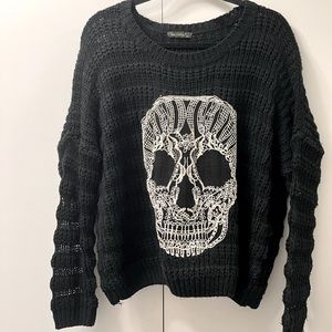 Lace appliqué Skull💀sweater